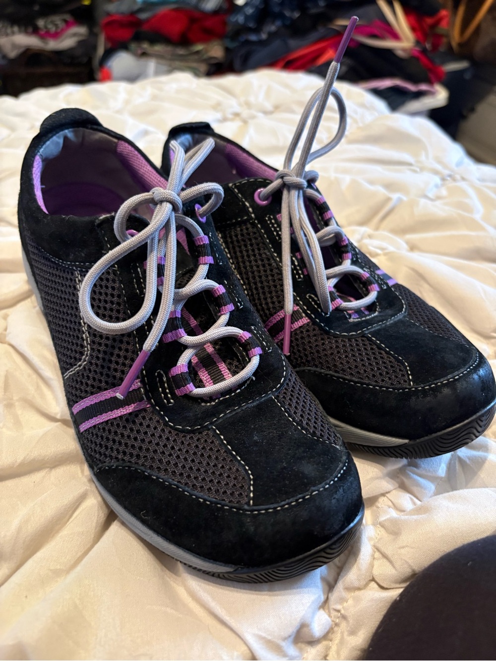 Dansko Women's Black Sneakers with Purple Accents